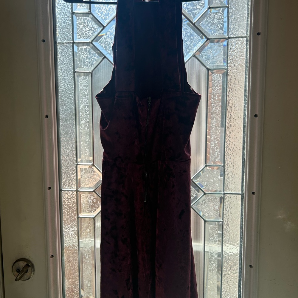 Elegant Burgundy Velvet Dress
